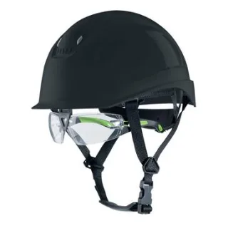 uvex pheos S-KR-IES Schutzhelm mit Kinnriemen - mit Schutzbrille - mit Lüftung - mit Drehradsystem schwarz 55 cm - 61 cm - 9772950