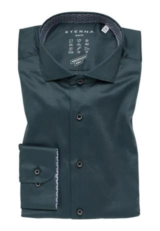 ETERNA - Performance Shirt Natté-Stretch Langarm jade - Gr. - 44/Langarm - 67cm
