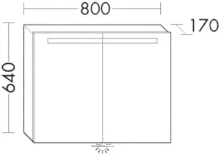 Burgbad Spiegelschrank Crono Matt 640x800x170 Anthrazit Matt, SPSA080F1794 SPSA080F1794