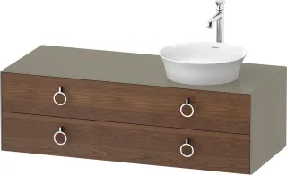 Duravit White Tulip Konsolenwaschtischunterbau wandhängend Amerikanischer Nussbaum & Stein Grau Matt WT4992R77H2