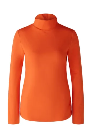 Oui - Rollkragenshirt Baumwoll- Modalmischung cherry tomato - Gr. - 40