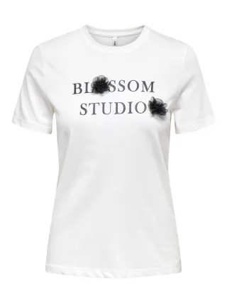 ONLY - ONLBLOSSOM S/S TOP BOX JRS Cloud Dancer - Gr. - L