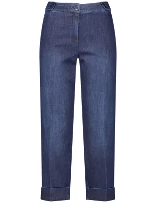 GERRY WEBER Collection - HOSE JEANS VERKUERZT dark blue denim - Gr. - 44