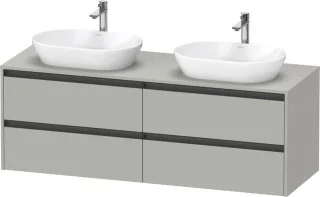 Duravit Ketho.2 Konsolenwaschtischunterbau wandhängend Betongrau Matt 1600x550x568 mm - K24899B07070 K24899B07070000