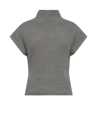 MOS MOSH - MMBiola Bine Knit Vest grey melange - Gr. - S