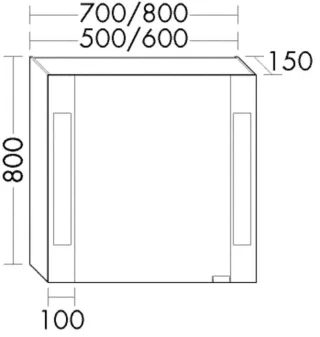 Burgbad Spiegelschrank rc40 System PG2 800x600x150 Lichtgrau Hochglanz, SPNG060RF4014 SPNG060RF4014