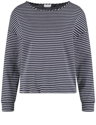 GERRY WEBER Collection - Streifenpullover blau/grau/weiß - Gr. - 36