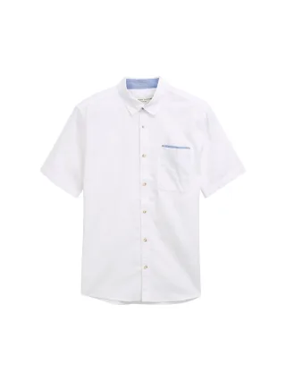 Tom Tailor - Regular Fit Kurzarmhemd aus Baumwolle white - Gr. - L