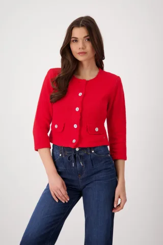 monari - Strickjacke mit Flammgarn red - Gr. - 46