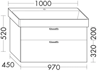 Burgbad Waschtischunterschrank Sys30 PG2 Echo 520x970x450 Marone Dekor Trüffel, WWLO097F1717 WWLO097F1717