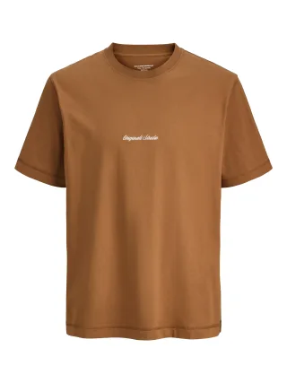 JACK&JONES - JORNORREBRO EMB TEE SS CREW NECK NOOS Argan Oil - Gr. - XL
