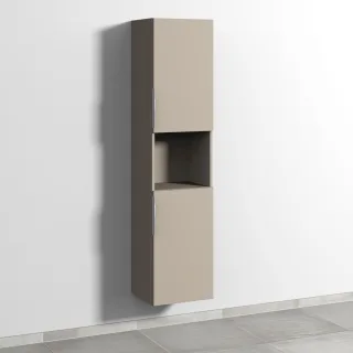 Sanipa 3way Hochschrank mit 2 Türen und 1 offenem Fach, Sandgrau-Matt UF11767