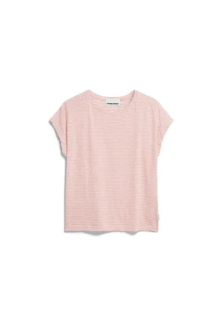 Armedangels - ONELIAA LOVELY STRIPES oatmilk-deep rosalilly - Gr. - XXL