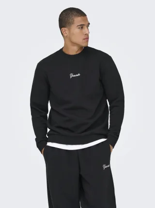 ONLY&SONS - ONSCERES SKI LS REG CREW SWE CS jet black - Gr. - S