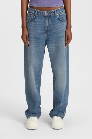 HUGO Blue 5-Pocket-Jeans "Leni" Loose Fit Baggy Jeans Wide Leg Low to Mid Waist