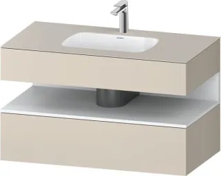 Duravit Qatego Einbauwaschtisch mit Konsolenwaschtischunterbau Taupe Supermatt 1000x550x600 mm - QA4 QA4786018830000