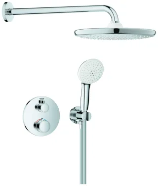 GROHE Unterputz-Duschsystem Grohtherm 103996 rund 2 ASV für Duschrahmen Mono chrom, 1039960000 1039960000
