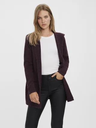 VERO MODA - VMDOFFY LS OPEN HOOD CARDIGAN GA NOOS winetasting - Gr. - S