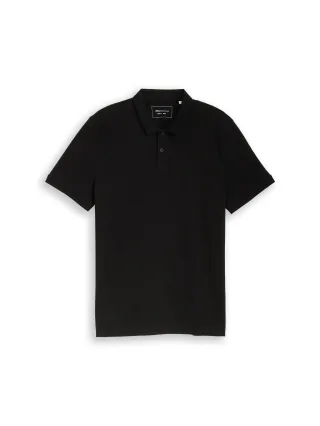 Denim Tom Tailor - Piqué Poloshirt aus Baumwolle black - Gr. - XL