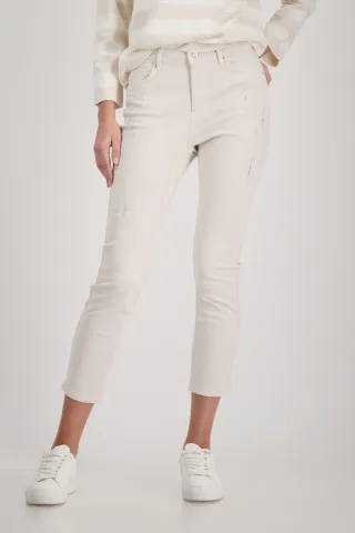 monari - Jeans mit Strasssteinen champagne beige - Gr. - 44