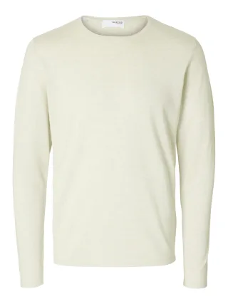 SELECTED MEN - SLHROME LS KNIT CREW NECK NOOS Oatmeal - Gr. - XL