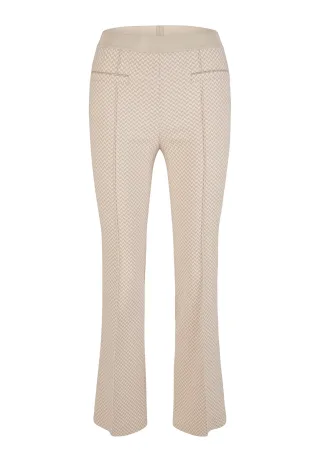 Marc Aurel - Easy Kick Hose aus tonigem Jacquard light taupe varied - Gr. - 42