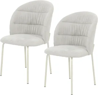 TOM TAILOR HOME 4-Fußstuhl "LEAF CHAIR" (Set) 2 Stk.4-Fußgestell, Raffung in der Rückenlehne