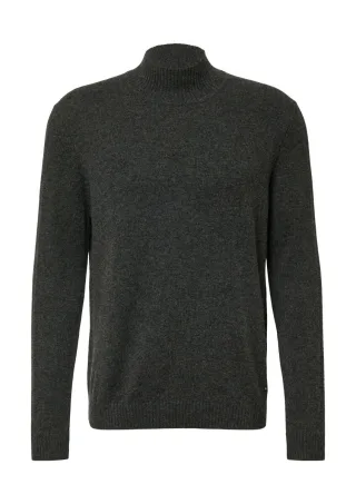 s.Oliver Red Label - Strickpullover mit Rippbündchen und Stehkragen grau - Gr. - XXL