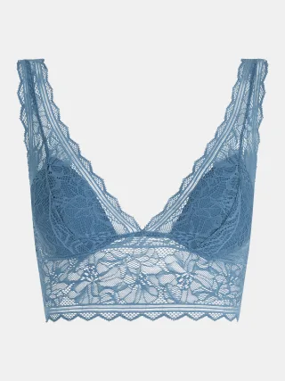 Chantelle Lingerie - Floral Touch Bügelloser BH jeans blue - Gr. - XL