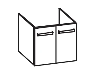 Artiqua 413 Waschtischunterschrank für Xeno 126260 Weiß Hochglanz, 413-WU2T-K94-7016-68 413-WU2T-K94-7016-68