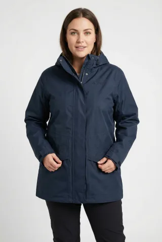 Maier Sports Allwetterjacke "Da-Jacke mTEX Brocken Long W" mit Kapuze für Sport, Outdoor und Freizeit, wasserdicht, winddicht