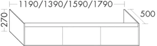 Burgbad Waschtischunterschrank zu Konsolenplatte rc40 Solitaire Matt 270x1590x500 Weiß Matt, WWZP159 WWZP159F4500
