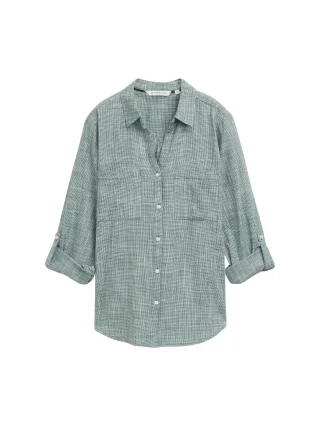 Tom Tailor - Bluse mit Brusttaschen explorer green - Gr. - 38