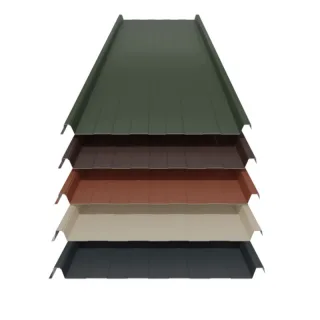 Stehfalz 33/500 | Dach | 0,63 mm | Stahl | Prägung | Glatt | 548 mm Breite | 25 µm Polyester