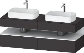 Duravit Qatego Konsolenwaschtischunterbau wandhängend Graphit Supermatt 1600x550x600 mm - QA47790188 QA4779018800000