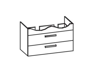 Artiqua 412 Waschtischunterschrank für Isabella K0851 Graphit Struktur quer, 412-WU2L-I07-7098-401 412-WU2L-I07-7098-401