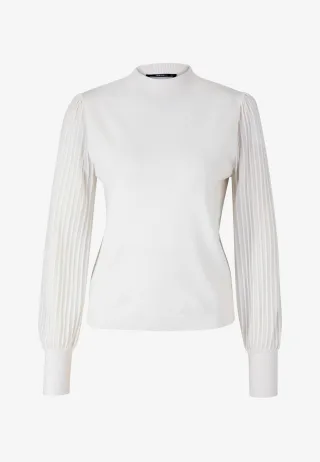 zero - Strickpullover mit transparenten Ärmeln offwhite - Gr. - 42