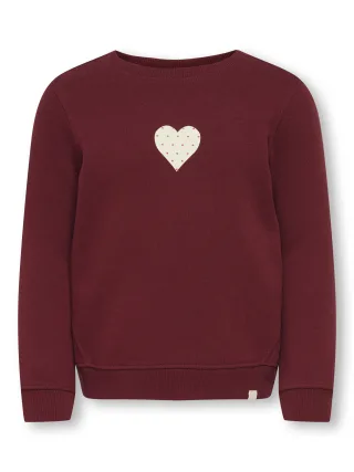 KIDS ONLY - KMGFRIDA LIFE L/S REG O-NECK BRU SWT cabernet - Gr. - 98