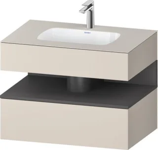 Duravit Qatego Einbauwaschtisch mit Konsolenwaschtischunterbau Graphit & Taupe Matt 800x550x600 mm - QA4785049910010