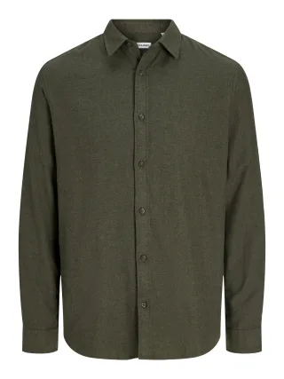 JACK&JONES - JJECLASSIC MELANGE SHIRT L/S NOOS Rosin - Gr. - S