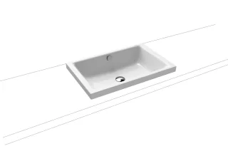 Kaldewei Aufsatzwaschtisch Puro, Modell 3173 mit Überlauf 600x385, 908906003030 908906003030