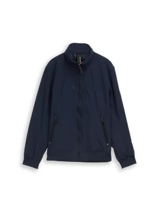 Tom Tailor - Blouson Jacke mit Kapuze im Stehkragen sky captain blue - Gr. - XXXL