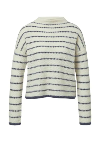 s.Oliver BLACK LABEL - Strickpullover creme|blau - Gr. - 40