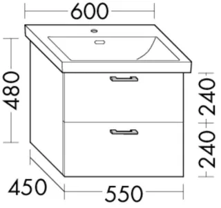 Burgbad Waschtischunterschrank Sys30 PG4 Sana 480x550x450 Schilf Ultramatt, WXPO055F5768 WXPO055F5768