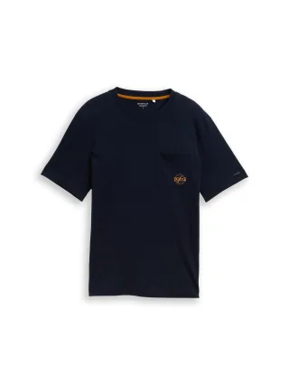 Tom Tailor - T-Shirt mit Brusttasche sky captain blue - Gr. - XXXL