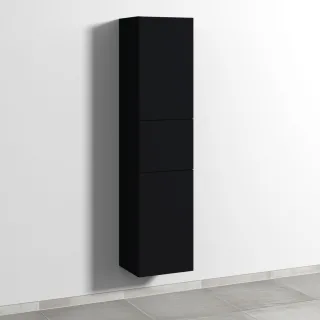 Sanipa 3way Hochschrank mit 2 Türen und 1 Auszug, Schwarz-Matt SF10508