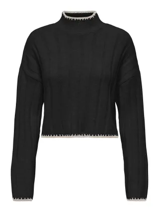 ONLY - ONLCHICK STITCH LS HIGHNECK KNT NOOS black - Gr. - XL