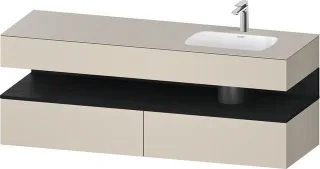 Duravit Qatego Einbauwaschtisch mit Konsolenwaschtischunterbau Taupe Supermatt 1600x550x600 mm - QA4 QA4796016830010