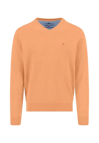 FYNCH-HATTON - V-Neck, Superfine tangerine - Gr. - XL