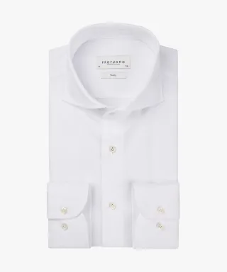 Profuomo - Weißes Dobby Reisehemd weiß - Gr. - 45